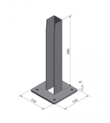 Bodenplatte 120 x 120 mm grün bis Zaunhöhe 1680 mm