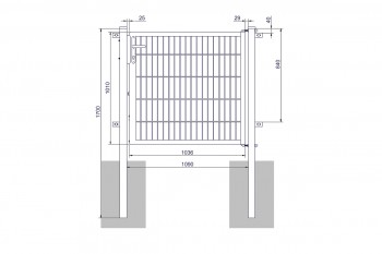 Universaltor "medium" 1-flg. feuerverzinkt H 1000 x B 1090 mm