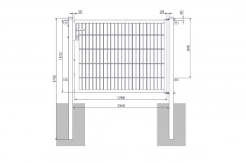 Universaltor "medium" 1-flg. anthrazit H 1000 x B 1340 mm