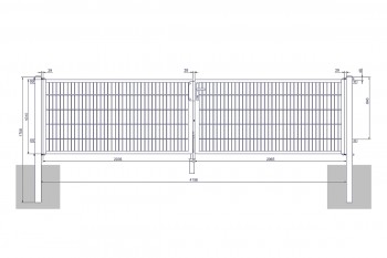 Universaltor "medium" 2-flg. anthrazit H 1000 x B 4158 mm