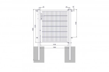 Universaltor "medium" 1-flg. anthrazit H 1200 x B 1090 mm