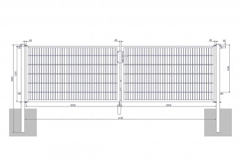 Universaltor "medium" 2-flg. anthrazit H 1200 x B 4158 mm