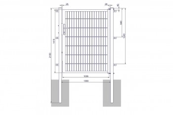 Universaltor "medium" 1-flg. anthrazit H 1400 x B 1090 mm