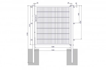 Universaltor "medium" 1-flg. grün H 1400 x B 1340 mm