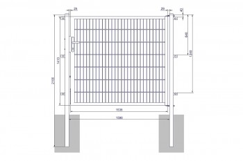 Universaltor "medium" 1-flg. anthrazit H 1400 x B 1590 mm