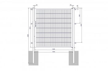 Universaltor "medium" 1-flg. anthrazit H 1600 x B 1590 mm