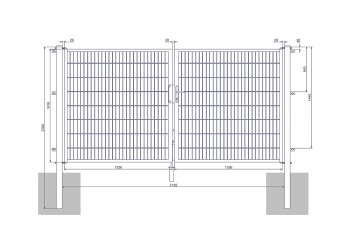 Universaltor "medium" 2-flg. anthrazit H 1600 x B 3158 mm