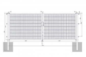 Universaltor "medium" 2-flg. anthrazit H 1600 x B 4158 mm