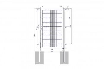 Universaltor "medium" 1-flg. anthrazit H 1800 x B 1090 mm