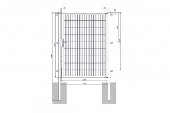 Universaltor "medium" 1-flg. anthrazit H 1800 x B 1340 mm