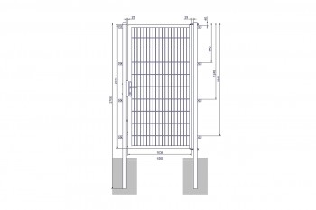 Universaltor "medium" 1-flg. anthrazit H 2000 x B 1090 mm