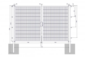 Universaltor "medium" 2-flg. anthrazit H 2000 x B 3158 mm