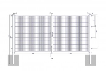 Universaltor "medium" 2-flg. anthrazit H 2000 x B 4158 mm