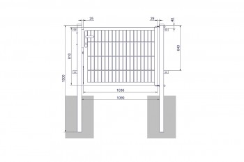 Universaltor "medium" 1-flg. feuerverzinkt H 800 x B 1090 mm