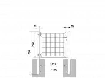 Universaltor "schwer" 1-flg. feuerverzinkt H 1000 x B 1133 mm