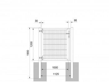 Universaltor "schwer" 1-flg. feuerverzinkt H 1200 x B 1133 mm