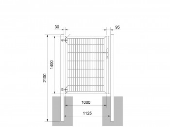 Universaltor "schwer" 1-flg. grün H 1400 x B 1133 mm