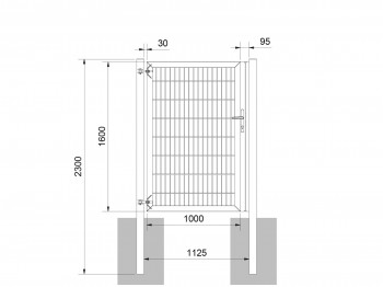 Universaltor "schwer" 1-flg. feuerverzinkt H 1600 x B 1133 mm