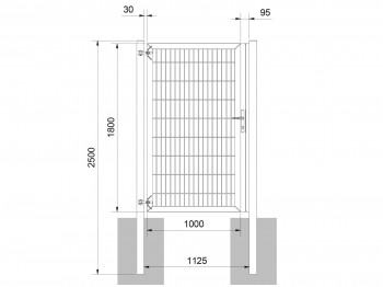 Universaltor "schwer" 1-flg. feuerverzinkt H 1800 x B 1133 mm