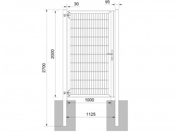 Universaltor "schwer" 1-flg. feuerverzinkt H 2000 x B 1133 mm