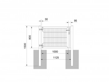 Universaltor "schwer" 1-flg. grün H 800 x B 1133 mm