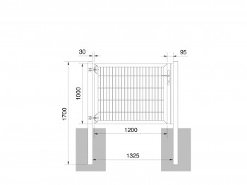 Universaltor "schwer" 1-flg. anthrazit H 1000 x B 1333 mm