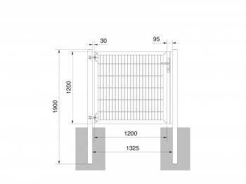 Universaltor "schwer" 1-flg. anthrazit H 1200 x B 1333 mm