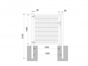 Universaltor "schwer" 1-flg. anthrazit H 1400 x B 1333 mm