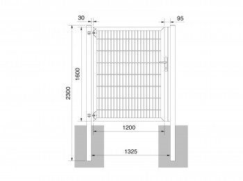 Universaltor "schwer" 1-flg. anthrazit H 1600 x B 1333 mm