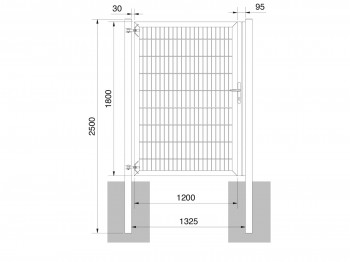 Universaltor "schwer" 1-flg. anthrazit H 1800 x B 1333 mm