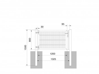 Universaltor "schwer" 1-flg. grün H 800 x B 1333 mm