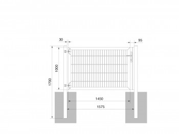 Universaltor "schwer" 1-flg. anthrazit H 1000 x B 1583 mm