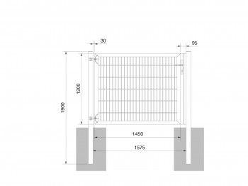 Universaltor "schwer" 1-flg. anthrazit H 1200 x B 1583 mm