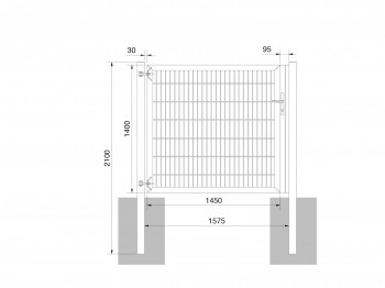 Universaltor "schwer" 1-flg. anthrazit H 1400 x B 1583 mm