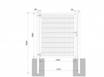 Universaltor "schwer" 1-flg. anthrazit H 1800 x B 1583 mm