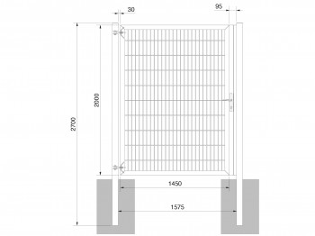 Universaltor "schwer" 1-flg. anthrazit H 2000 x B 1583 mm