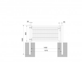 Universaltor "schwer" 1-flg. anthrazit H 800 x B 1583 mm