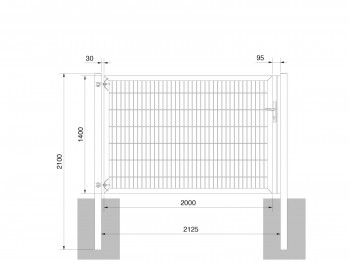 Universaltor "schwer" 1-flg. anthrazit H 1400 x B 2133 mm