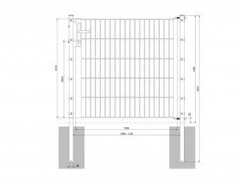 Universaltor "leicht" 1-flg. feuerverzinkt H 1000 x B 1090 mm