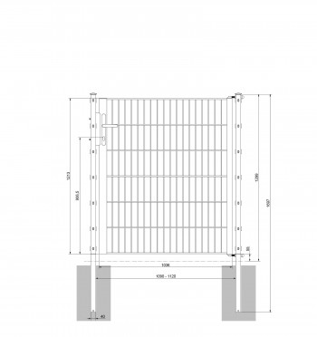 Universaltor "leicht" 1-flg. anthrazit H 1200 x B 1090 mm