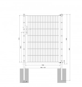 Universaltor "leicht" 1-flg. anthrazit H 1400 x B 1090 mm