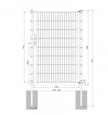 Universaltor "leicht" 1-flg. anthrazit H 1600 x B 1090 mm