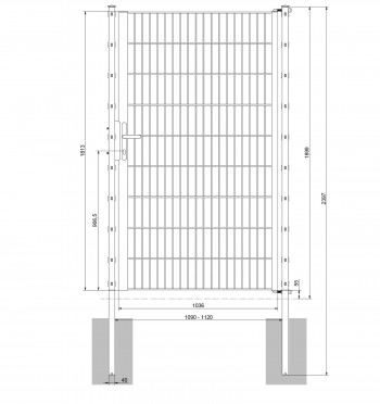 Universaltor "leicht" 1-flg. grün H 1800 x B 1090 mm