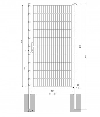 Universaltor "leicht" 1-flg. grün H 2000 x B 1090 mm