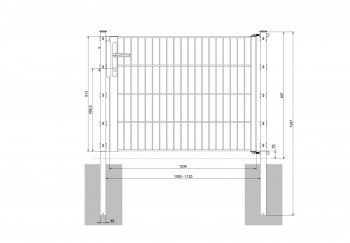 Universaltor "leicht" 1-flg. feuerverzinkt H 800 x B 1090 mm