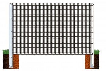 Gabionen-Bausatz Höhe 2030 mm Breite 2500 mm Tiefe 300 mm Seitenblech anthrazit ohne Abdeckblech