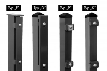 Zaunpaket DSM 6/5/6 "leicht" anthrazit 15 m zum Aufdübeln mit Deckleiste (D) ein Eckpfosten 1430 mm Höhe