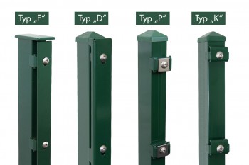 Zaunpaket DSM 8/6/8 "schwer" grün 10 m zum Einbetonieren mit Deckleiste (D) kein Eckpfosten 630 mm Höhe