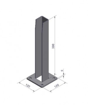 Bodenplatte 120 x 120 mm grün bis Zaunhöhe 1680 mm