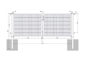 Universaltor "medium" 2-flg. grün H 1200 x B 3158 mm